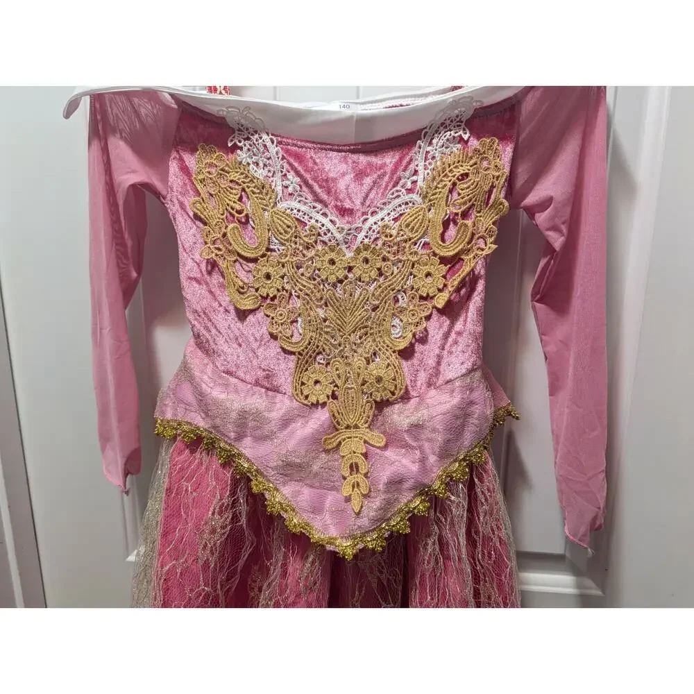 Aurora Sleeping Beauty Pink Princess Dress Halloween Costume Girls Sz. 7-8 Years